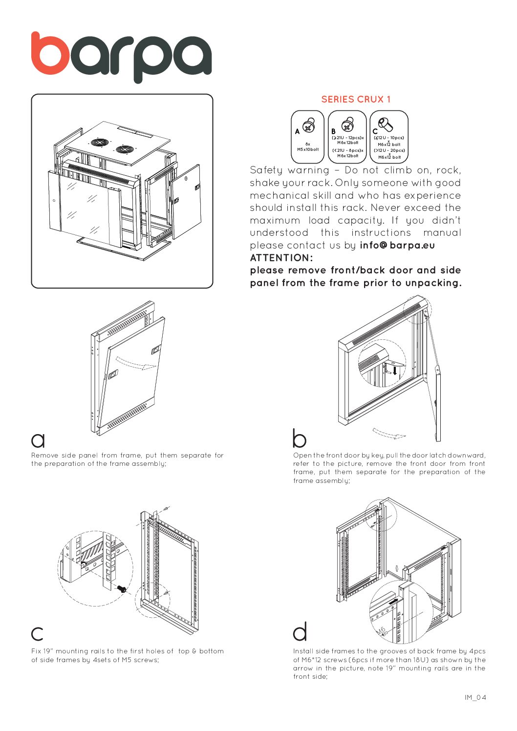 Wall Cabinet - Crux 1 - Instruction Manual
