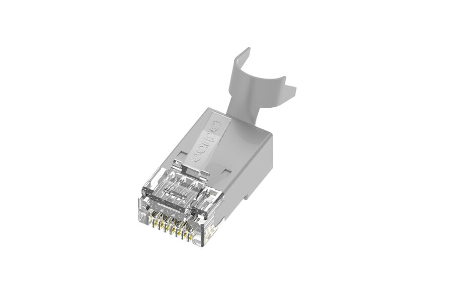 modular plug rj45 cat.6a stp 23 awg pass through