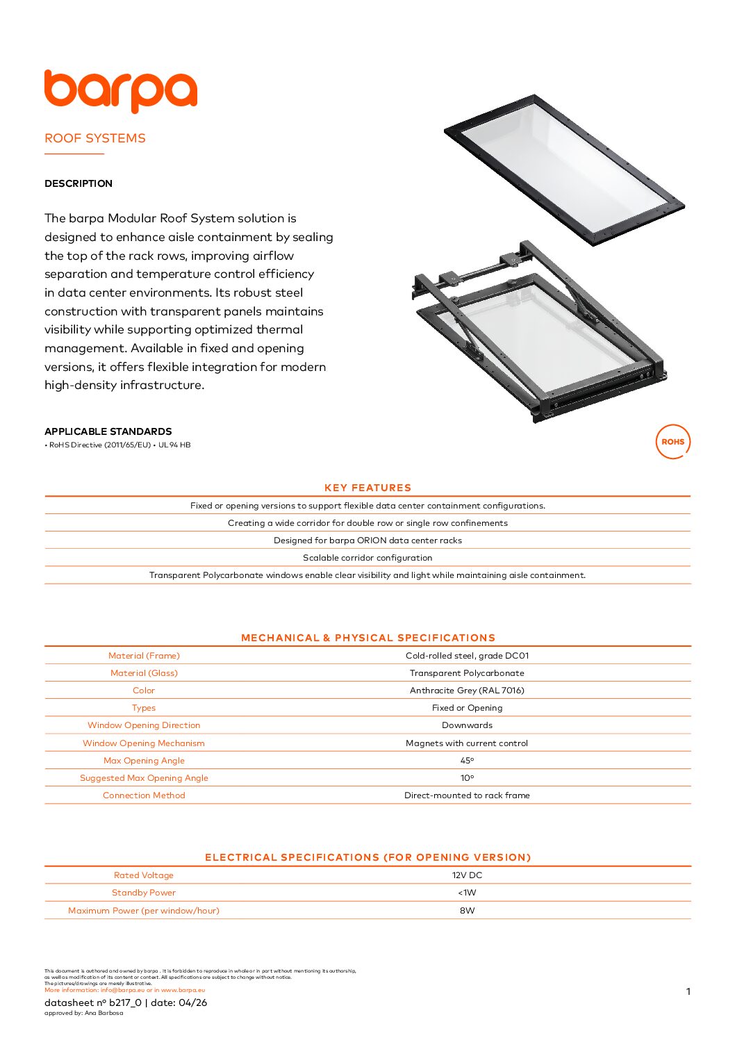 Roof System - Datasheet