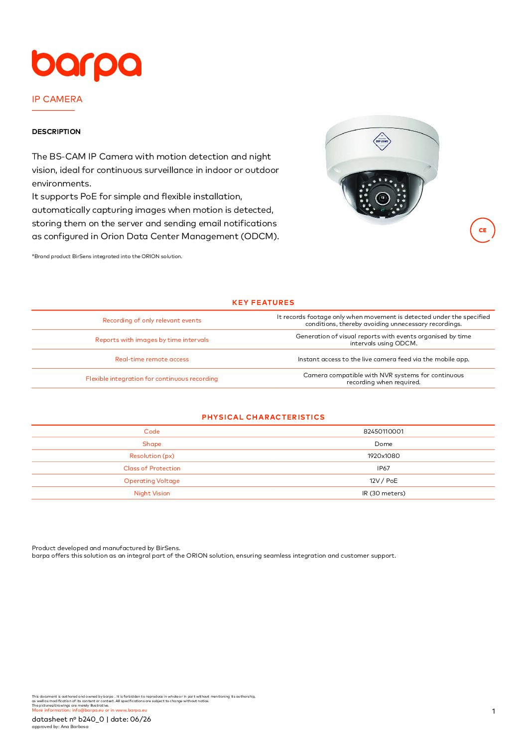 IP Camera - Datasheet